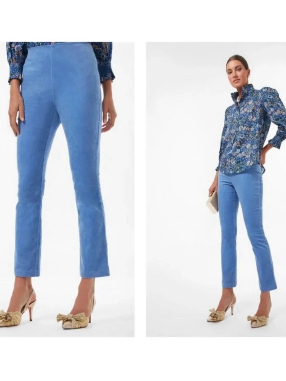 Tuckernuck Ashford Pants Women’s XL Blue Corduroy High Rise Kick Flare Boho NWT